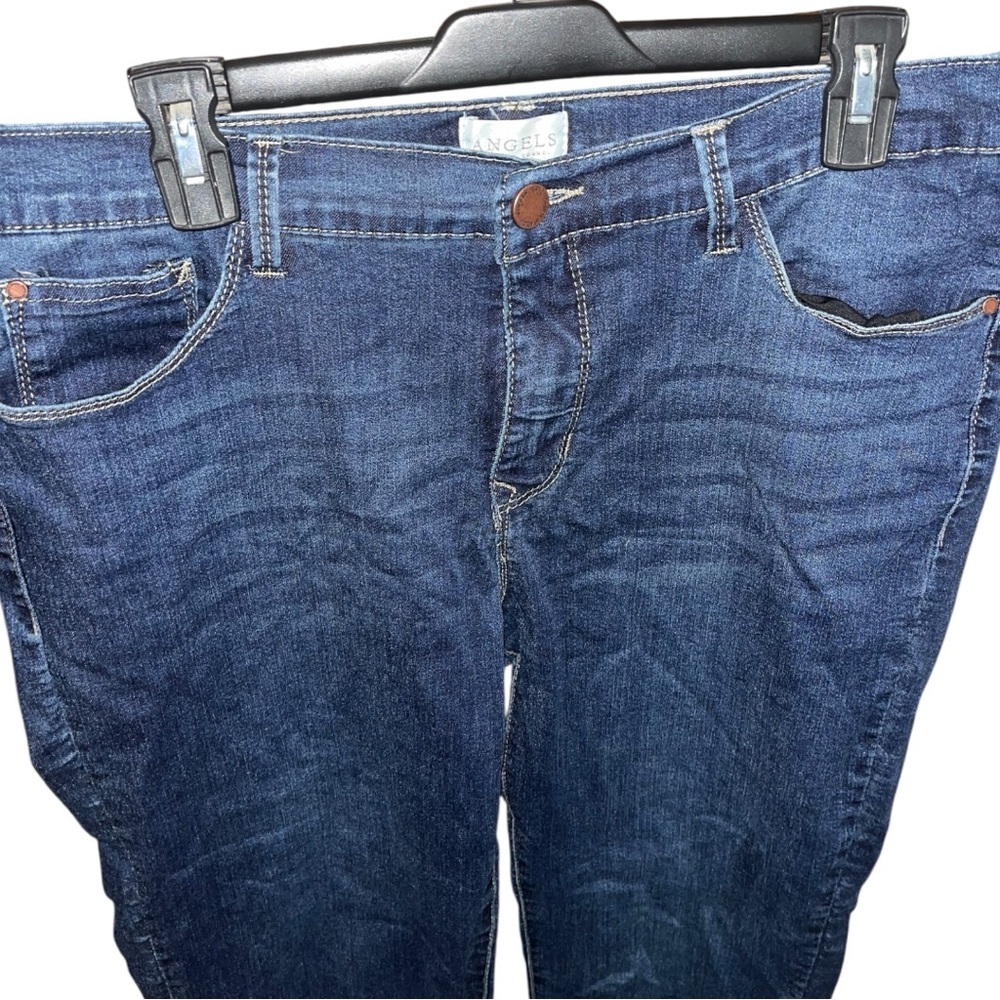 Angels Forever Young Classic Blue Denim Cuffed Ankle Jeans Sz14 - Picture 3 of 6